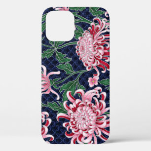 Japanese Chrysanthemum Peonies Vintage Pattern iPhone 12 Case