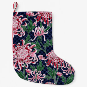 Japanese Chrysanthemum Peonies Vintage Pattern Small Christmas Stocking