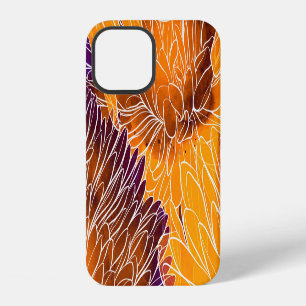 Japanese Chrysanthemum: Watercolor Seamless Patter iPhone 12 Case