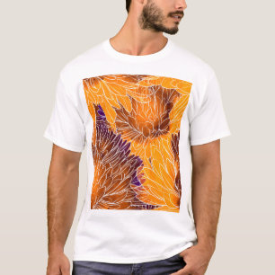 Japanese Chrysanthemum: Watercolor Seamless Patter T-Shirt