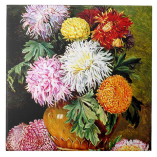 Japanese Chrysanthemums, famous painting, Tile
