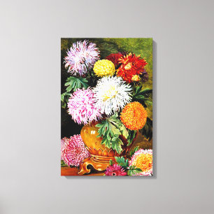 Japanese Chrysanthemums, fine art painting Canvas Print