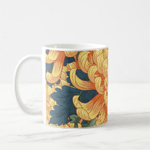 Japanese chrysanthemums: yellow floral pattern. coffee mug