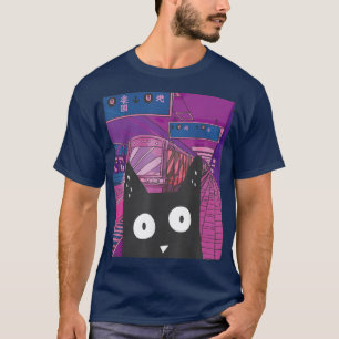 Japanese City Aesthetic Alt Cute Anime Kitten Neko T-Shirt