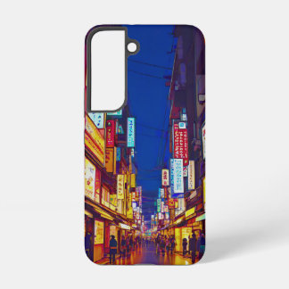 Japanese City Street At Night Samsung Galaxy Case