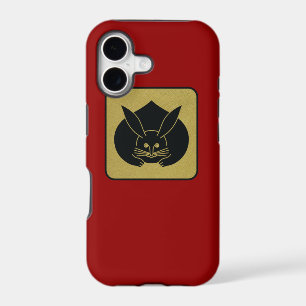 Japanese Clan Kamon Red Laquer and Gold Rabbit