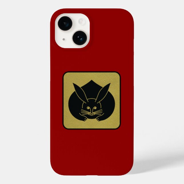 Japanese Clan Kamon Red Laquer and Gold Rabbit Case-Mate iPhone Case (Back)