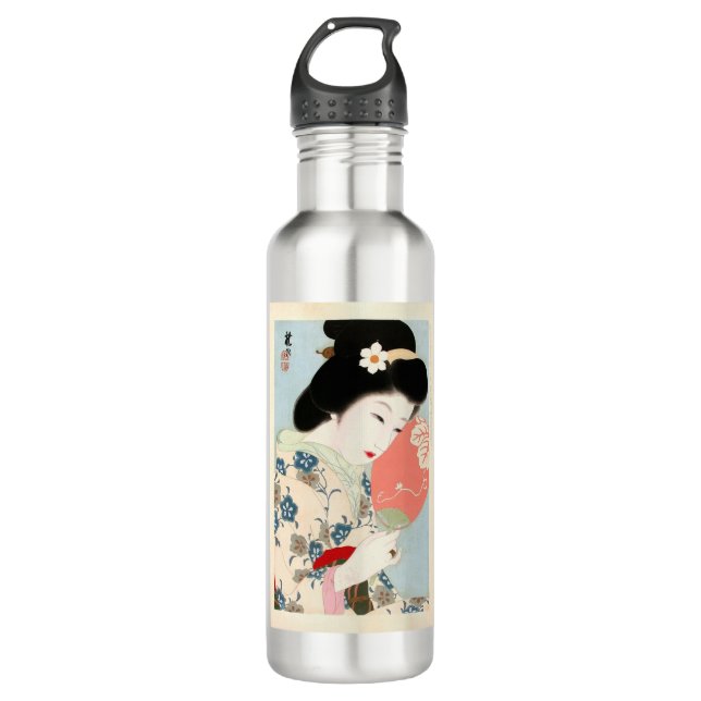 Japanese Classic Geisha Lady Art 710 Ml Water Bottle (Front)