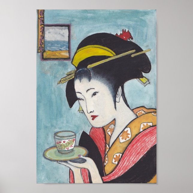 Japanese Classic Geisha Lady Art Poster (Front)