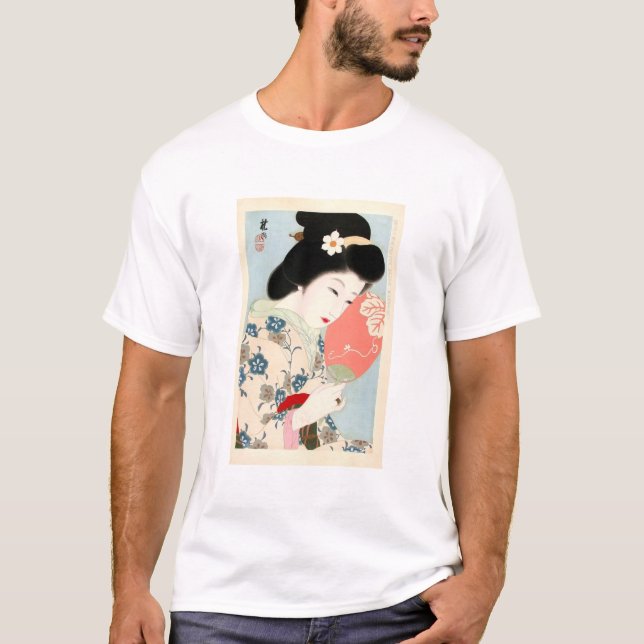 Japanese Classic Geisha Lady Art T-Shirt (Front)