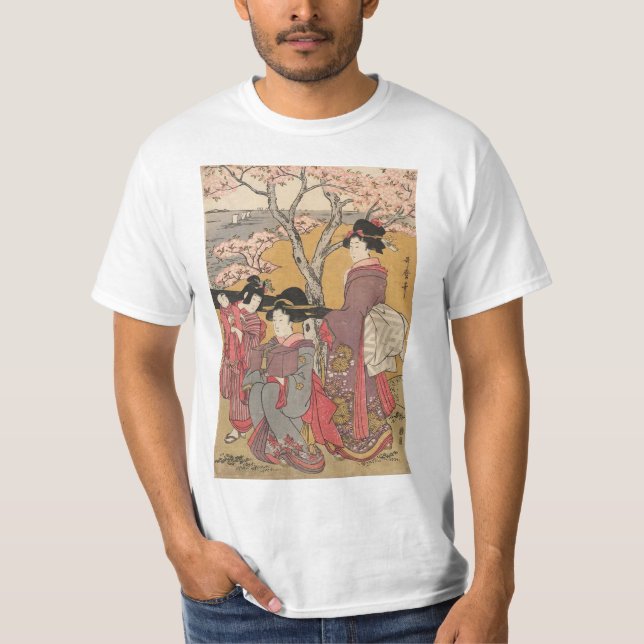 Japanese classic geisha lady art T-Shirt (Front)