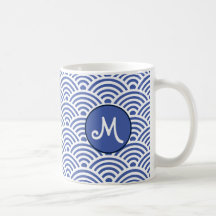Japanese Classic Wave Pattern with Monogram