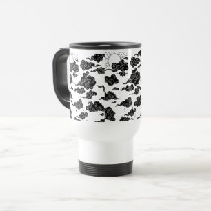 Japanese Cloud Pattern Aesthetic Travel Mug