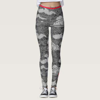 JAPANESE CLOUD PATTERN WITH HUMMINGBIRD LEGGINGS