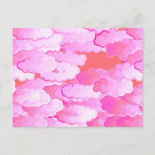 Japanese Clouds, Dawn, Orchid Pink and Coral Postcard