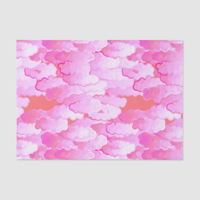 Japanese Clouds, Dawn, Orchid Pink and Coral Tissue Paper (Front)