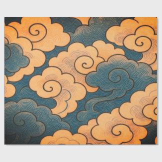 JAPANESE CLOUDS GIFT WRAPPING PAPER