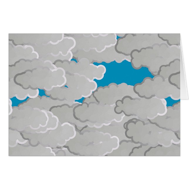 Japanese Clouds, Summer Day, White and Sky Blue (Front Horizontal)