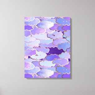 Japanese Clouds, Twilight, Violet and Deep Purple Canvas Print