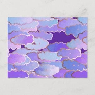 Japanese Clouds, Twilight, Violet and Deep Purple Postcard