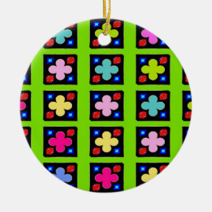 Japanese Clover Tiles Ceramic Tree Decoration