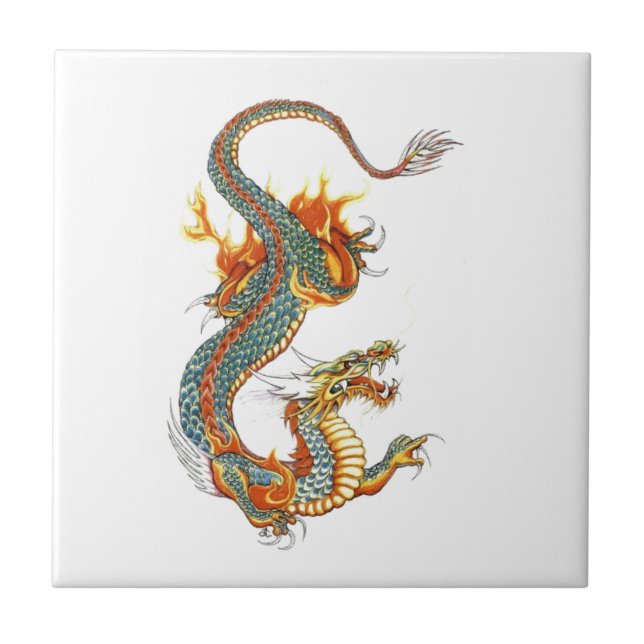 JAPANESE COLORED DRAGON TILE (Front)