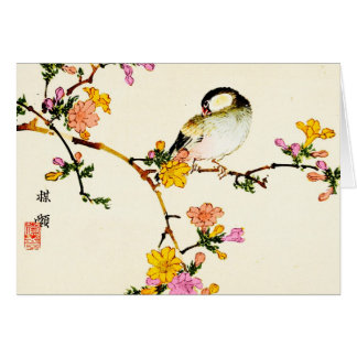 Japanese Colourful Flowers & Bird