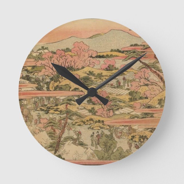 Japanese Countryside Round Clock (Front)