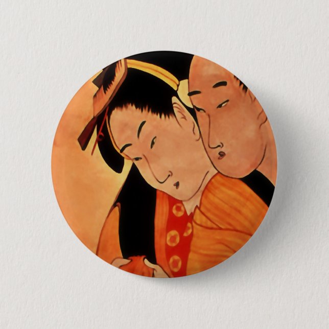 Japanese Couple button / badge (Front)
