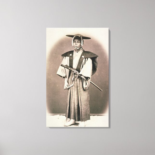 Japanese Court Official or Samurai, c.1870s (hand- Canvas Print (Front)