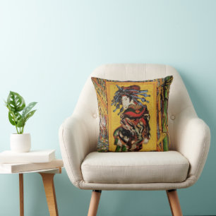 Japanese Courtesan Oiran by Vincent van Gogh Cushion