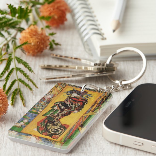 Japanese Courtesan Oiran by Vincent van Gogh Key Ring (Front Right)