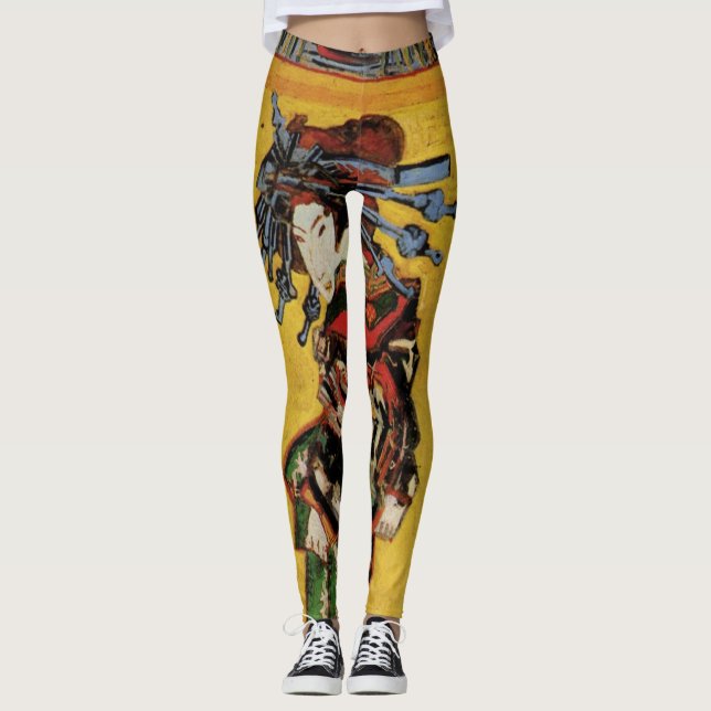 Japanese Courtesan Oiran by Vincent van Gogh Leggings (Front)