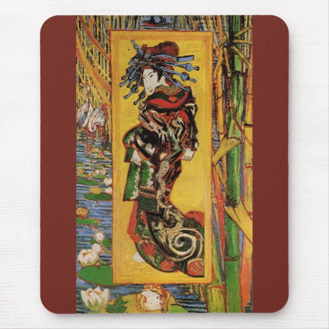 Japanese Courtesan Oiran by Vincent van Gogh Mouse Mat (Front)