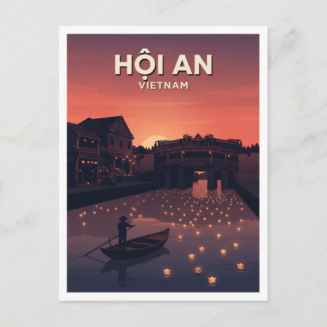 Japanese Covered Bridge and Thu Bon River Hoi An Postcard | Zazzle