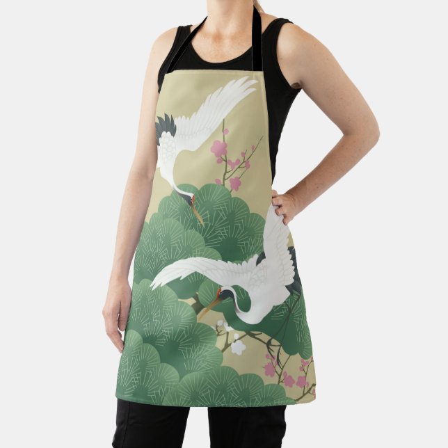 Japanese Crane and Pine Tree Apron (Insitu)