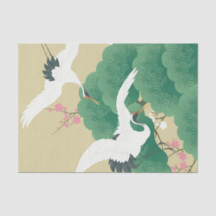 Japanese Crane and Pine Tree Tissue Paper