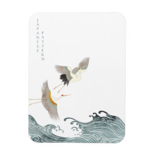 Japanese crane art magnet