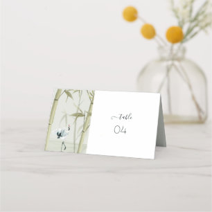 Japanese Crane Bamboo Plant Place Card