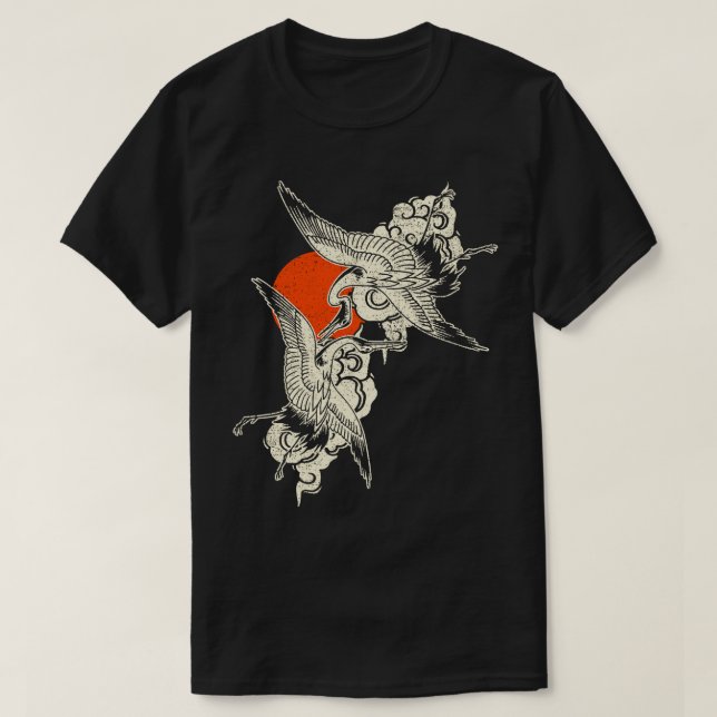 Japanese Crane Bird T-Shirt (Design Front)