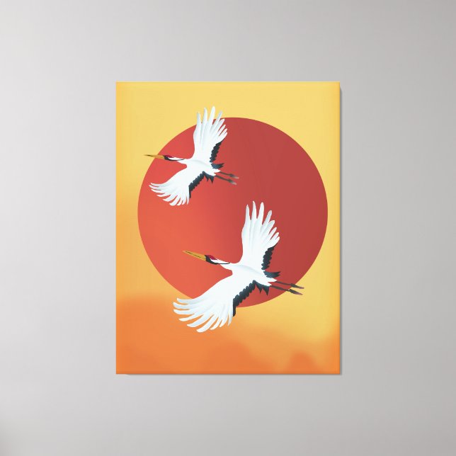Japanese Crane birds Canvas Print (Front)