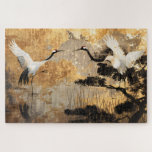 Japanese Crane Birds Jigsaw Puzzle<br><div class="desc">Immerse yourself in the elegance of Japanese crane birds gracefully adorning our landscape illustrations. Each design captures the tranquillity and majesty of these iconic creatures amidst breathtaking natural scenery. Elevate your space with a touch of Eastern-inspired serenity.</div>