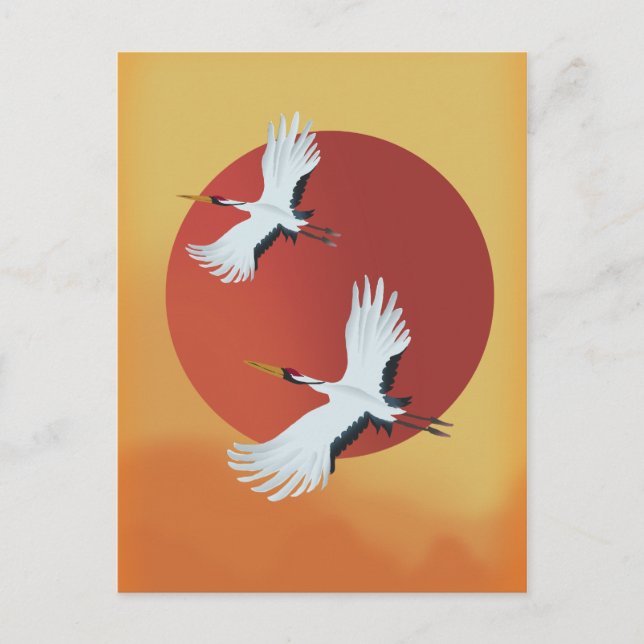 Japanese Crane birds Postcard (Front)