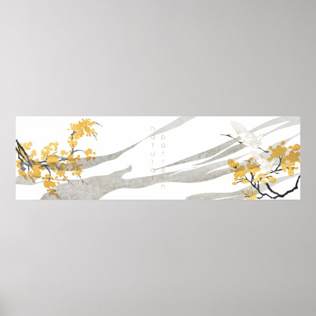 Japanese crane birds poster (Front)