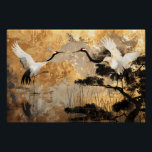 Japanese Crane Birds Poster<br><div class="desc">Immerse yourself in the elegance of Japanese crane birds gracefully adorning our landscape illustrations. Each design captures the tranquillity and majesty of these iconic creatures amidst breathtaking natural scenery. Elevate your space with a touch of Eastern-inspired serenity.</div>