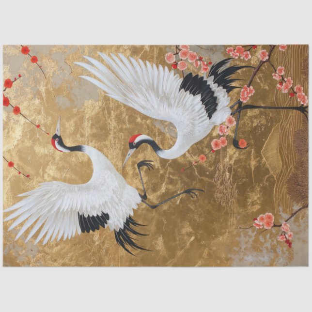 Japanese Crane Birds Tissue Paper (Front)