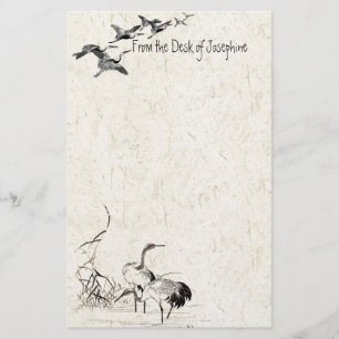 Japanese Crane Birds Wetlands Wildlife Stationery