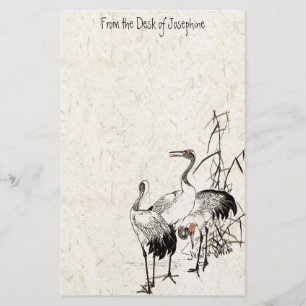 Japanese Crane Birds Wetlands Wildlife Stationery