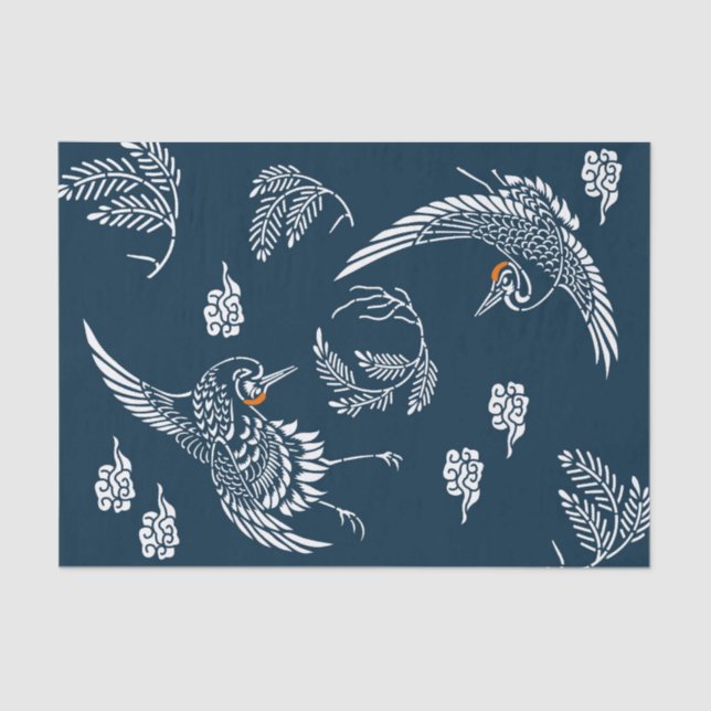 Japanese Crane Couple Tissue Paper (Front)