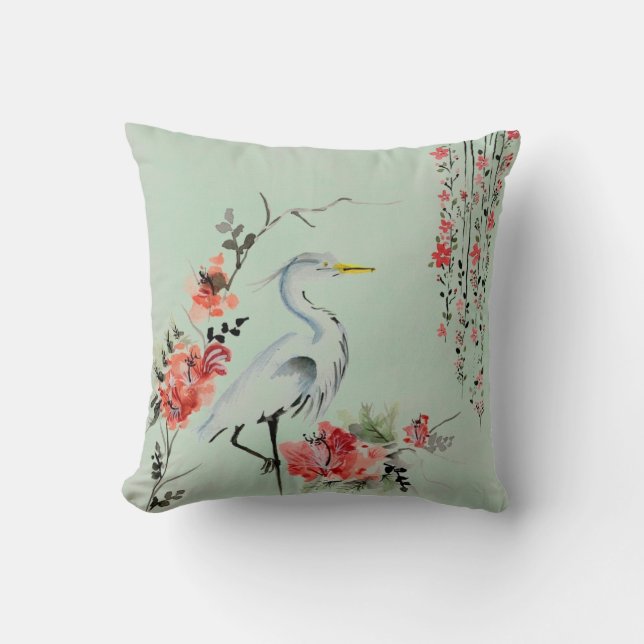 Japanese Crane design Cushion (Front)